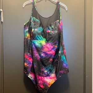 Galaxy style, one piece, torrid bathing suit. Size 5